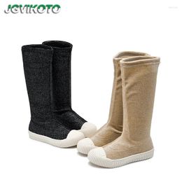 Boots Fashion Girls Knee-high Kids Autumn 2024 Children Rubber Classic Slip-on High-top Big Girl 2 Colour