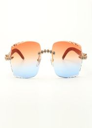 Blue Bouquet diamonds sunglasses 3524014 with original wooden legs and 58 mm cut lenses8847484