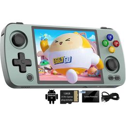 RG405M Android 12 Handheld Game Console with 4-Inch IPS Touch Screen, Built-in Joystick, 128GB TF Card, 3170 Games - 64 Bit Classic Gaming Experience