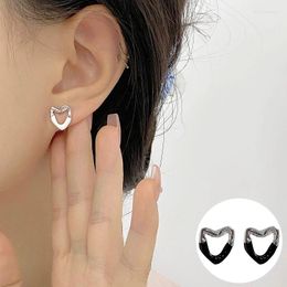 Stud Earrings 925 Sterling Silver Love Heart For Women Girl Irregular Drop Glaze Design Jewellery Birthday Gift