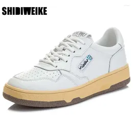 Casual Shoes Spring Summer Basic White Female Low Help Genuine Leather Student Running Board AD1691