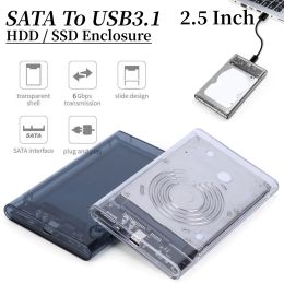 Enclosure 2.5 Inch External HDD Case SATA To USB3.1 Hard Drive Enclosure 6Gbps USB3.1 to TypeC SATA HDD SSD Hard Drive Case for Laptop