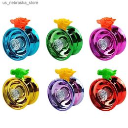 Yoyo Childrens Metal Yoyo Ball Colorful Professional 3 Bearing Alloy Yoyo Ball with String Rings Childrens Birthday Gift Q240418