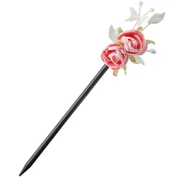 Hair Clips Woman Elegant Vintage Hairpin Handmade Wooden Chopstick Headdress For Women Girls Party Head Decor