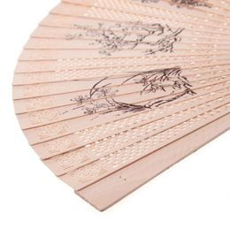 Decorative Figurines Fragrant Hand Fan Carved Scented Wooden For Wedding Party Gift Dropship