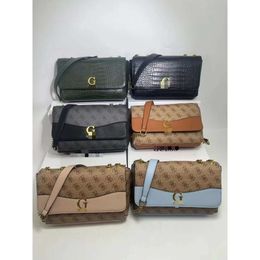 Handbag Designer 50% Off Hot Brand Women's Shoulder Bags Minimalist Fashion Chain Splicing Colour Print Crocodile Pattern Cover Bag Single Crossbody Womens