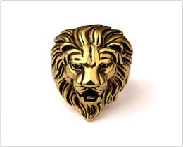 New Titanium Lion Face Gold Rings Hipsters Men Women Hip Hop Bijoux Street Dancing Nightclub Punk Finger Jewelry9544452