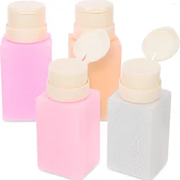 Storage Bottles 4 Pcs Gel Nailpolish Remover Water Bottling Manicure Pump Empty Dispenser Refillable Liquid Press Dispensers