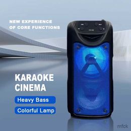 Portable Speakers Super Large Outdoor Bluetooth Speaker 3 Inch Double Horn Subwoofer Portable Wireless Column Bass Sound Microphone Connexion