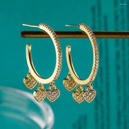Stud Earrings Mafisar Unique Design Trendy Geometric Hoop Gold Plated Zircon High Quality Fashion For Woman Delicate Jewelry
