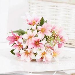 Decorative Flowers Simulated Flower Mix And Bouquet With 18 Silk Lilies Placed In The Living Room Warm Romantic Bedroom Ins Style