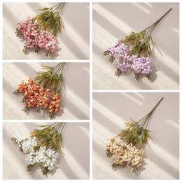 Decorative Flowers 5 Heads Fake INS Wind Faux Artificial Silk Home Table Decoration Wedding Party Hall Room