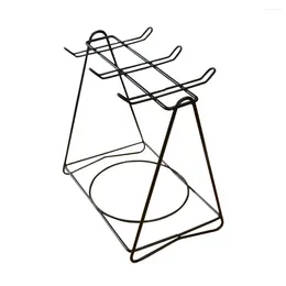 Mugs Triangle Stainless Steel Cups Plates Holder Coffee Hanging Stand Kitchen Organizer Drying Shelf (for 6 Plates)