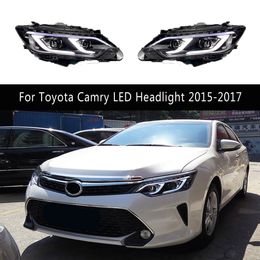 Front Lamp For Toyota Camry LED Headlight Assembly 15-17 DRL Daytime Running Light Streamer Turn Signal Headlights High Beam