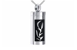 Fashion jewelry Urn Cremation Cylinder Pendant Necklace Memorial keepsake Ashes Holder Stainless Steel Urn Pendant Necklace7786525