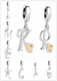 Classic Charm Letter AZ Crystal Pendant Bead Fit charms Silver Plated Original Bracelets Necklaces DIY Women Jewelry32691148947521