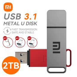 Cards XIAOMI USB 3.1 Flash Drive 2TB HighSpeed Pen Drive 1TB Metal Waterproof TypeC Usb PenDrive For Computer Storage Devices