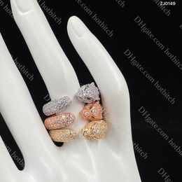 Luxury Womens Wedding Rings Designer Diamond Ring Classic Open Engagement Ring Luxury Womens Gold Ring Jewelry Gift 3 Colors