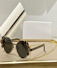 Sunglasses For Women Summer style AntiUltraviolet SHINE Retro oval metal frame Diamond chain fashion Eyeglasses Random Box7073249