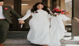 Simple Mermaid Wedding Dresses Long Sleeves Elegant Country Western Women LDS Modest Bridal Gowns Custom Made4341304