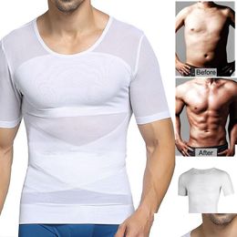 Men'S Body Shapers Mens Compression Shirt Slimming Shaper Waist Trainer Workout Tops Abs Abdomen Undershirts Shapewear Shirts Drop De Dh7Q5