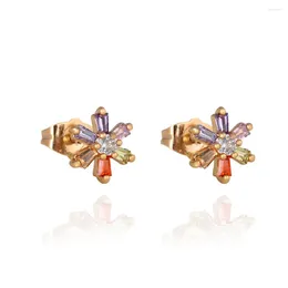 Stud Earrings Colorful Children Yellow Gold Filled Nice For Baby