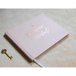 Party Supplies Personalised Wedding Guest Book Blush And Rose Gold Guestbook Custom Po B