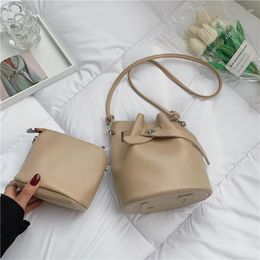 Shoulder Bags Simple Pumping Bucket Bag Women's 2024 Designer Handbags Fashion Picture Mother Messenger