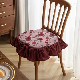 Pillow 2024 Removable Washable American Dining Chair Mat Thin Four-season Universal Home Soft With Strap