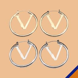 Earring Stud Earrings Designer V Luxury Jewelery Bijoux S925 Silver Pin Alphabet Letters Large Hoop New Fashion High Quality Womens Mens Free Shipping Wholesales