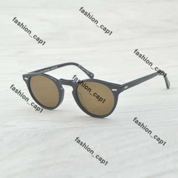 Oliver People Sunglasses Ov1227 Brand Designer Round Metal Sunglasses Men Women Steampunk Fashion Glasses Retro Vintage Sun Glasses Olive Sunglasses 742