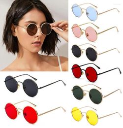 Sunglasses Vintage Round For Men Women Steampunk Metal Frame Colourful Lens Circle Glasses UV Protection Eyewear3913506