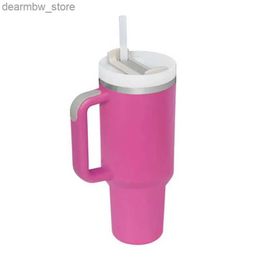 water bottle PINK Flamingo 40oz Quencher H2.0 Coffee Mugs outdoor camping travel Car cup Stainss Steel Tumbrs Cups with Silicone hand Vantines Day Gift 1 1 Same 1118