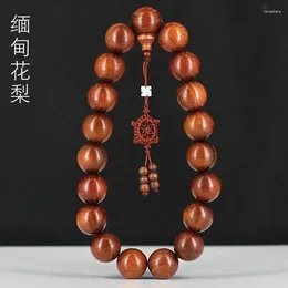 Strand Myanmar Flower Pear Buddha Bead Car Hanging Hand-held Rosary Wood Rearview Mirror Pendant Accessorie Mahogany