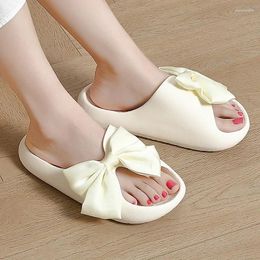 Slippers Home Bow Tie Knot Woman Platform Cloud EVA Non Slip Slides Indoor Outdoor Summer Sandal Ladies Kawai Floor Shoes Female