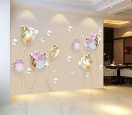 Tulip wall sticker Flower 3D Wall Stickers Living Room Bedroom Bathroom Home Decor Decoration Poster Y2001038806352