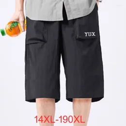 Men's Shorts Summer Solid Quick-drying Bubble Striped Five-point Plus Size Casual Sports Tide 190xl 14xl Short Pants Men 12XL