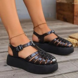 Dress Shoes Toe Closed Summer Beach Sandals Women Fashion Jelly Rome Soft Pvc Material