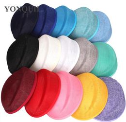 Charming 15 Colours Imitation Sinamay fascinator base DIY pillbox hat women party headwear material Occasion wedding hair accessori9724879