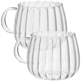 Mugs 2pcs Classical Water Cups Glass Coffee Beverage Drinking Transparent Breakfast Pumpkin