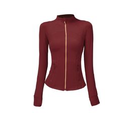 Damendesigner Definieren Sie Fitness Yoga Outfit Damenjacke Slim Sports Jacke Stand up Collar Reißverschluss Langarm Langarm Tight Yogas Hemd Fitness