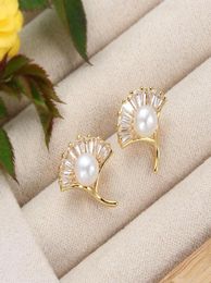 Coeufuedy Real Pearl Earrings Freshwater Pearl Stud Earrings For Women Party Trendy Jewelry 2020 NEW Gift4874635