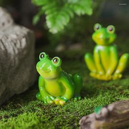Garden Decorations 2 Pcs Micro Landscape Frog Ornaments Decor Animal Figurine Small Animals