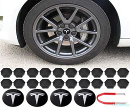 For Tesla Aluminum Model 3 S X Y Wheel Center Caps Hub Cover Screw Cap Logo Kit Decorative Tires Cap Modification Accessories6366881