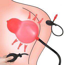 Inflated Anal Plug Gourd Shape Butt Men Prostate Massage Dilator Dildo Pump Women G-spot Clit Stimulator BDSM sexy Toys