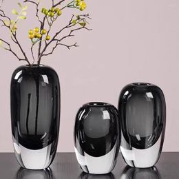 Vases Transparent Glass Vase Crystal Flower Hydroponic Modern Indoor Room Decor Decorative For Living Table Decoration