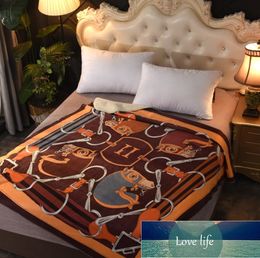 American Horse Style Printed Lambswool Blanket Thickened Warm Style Blanket New Sofa Blanket Light Luxury Top Quality
