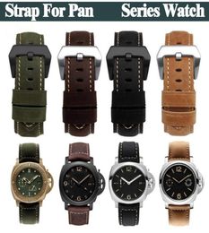 Watch Band For Panerai PAM LUMINOR Calfskin Retro Frosted Leather Accessories Waterproof Strap Stainless Steel Pin Buckle3335698