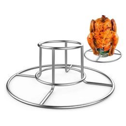 Chicken Grill Stand Stainless Steel BBQ Roasting Holder Beer Can Chicken Rack for Smoker for Indoor Outdoor Camping Accessory