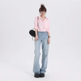 Women's Jeans Baggy Women High Waisted 2024 Straight Full Length Wide Leg Denim Pants Fashion Y2K Loose Trousers